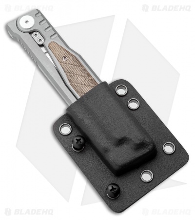 Reate EXO Drop Point Gravity Knife Titanium/Natural Micarta (3.75" Satin)
