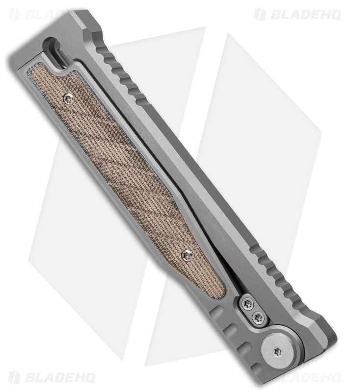 Reate EXO Drop Point Gravity Knife Titanium/Green Micarta (3.75 Satin)