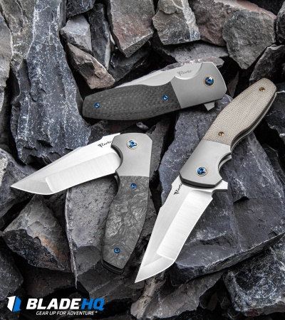 Reate Kirby Lambert Augustus Bolster Lock Knife Marble CF (3.6" Satin)