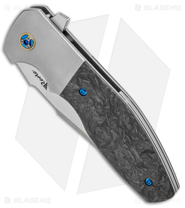 Reate Kirby Lambert Augustus Bolster Lock Knife Marble CF (3.6" Satin)