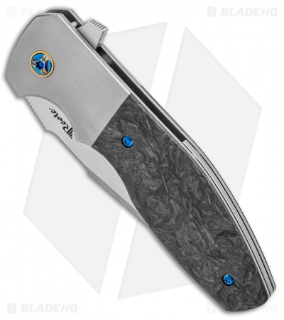 Reate Kirby Lambert Augustus Bolster Lock Knife Marble CF (3.6" Satin)