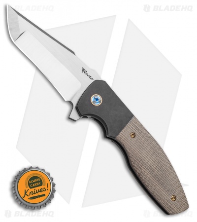 Reate Kirby Lambert Augustus PVD Frame Lock Knife Green Micarta (3.6" Satin)