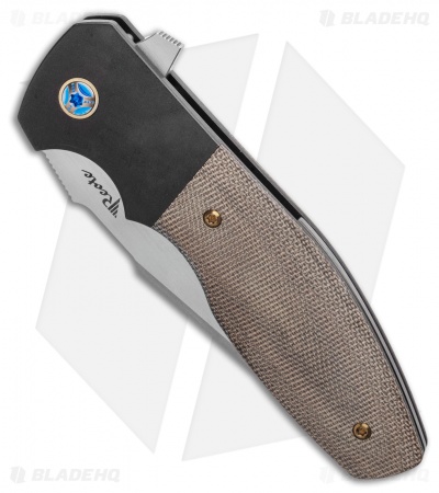 Reate Kirby Lambert Augustus PVD Frame Lock Knife Green Micarta (3.6" Satin)