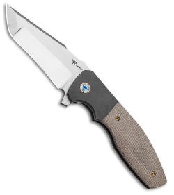 Reate Kirby Lambert Augustus PVD Frame Lock Knife Green Micarta (3.6" Satin)
