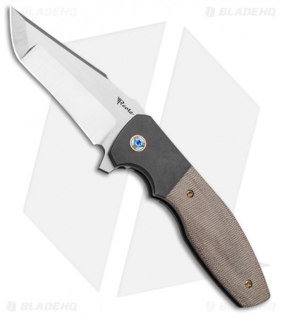 Reate Kirby Lambert Augustus PVD Frame Lock Knife Green Micarta (3.6" Satin)