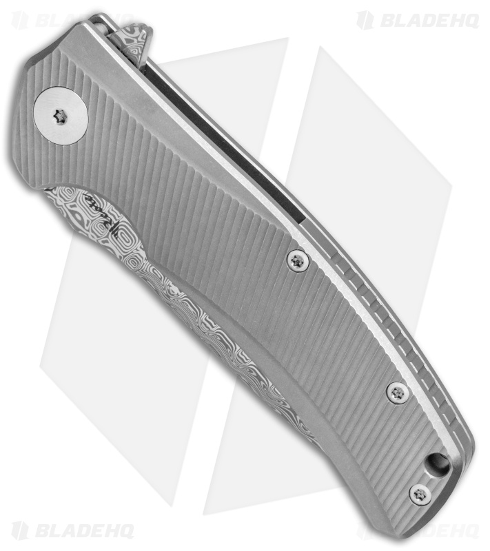 Reate Knives Mini HorizonD Frame Lock Knife Titanium (3.4" Damasteel