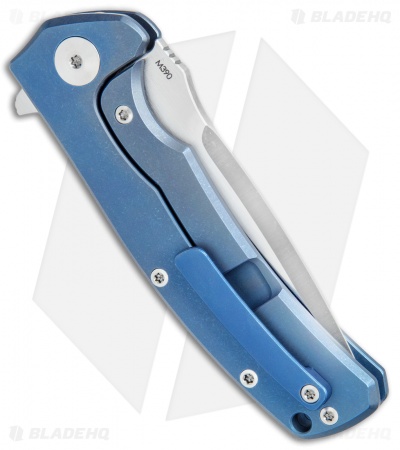 Reate Knives Mini Horizon-D Frame Lock Knife Carbon Fiber/Blue Ti (3.4" Satin)