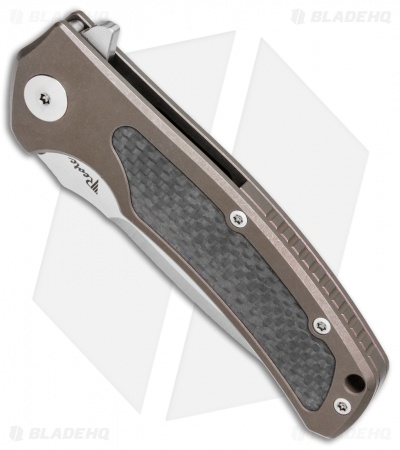 Reate Knives Mini Horizon-D Frame Lock Knife Carbon Fiber/Bronze Ti (3.4" Satin)