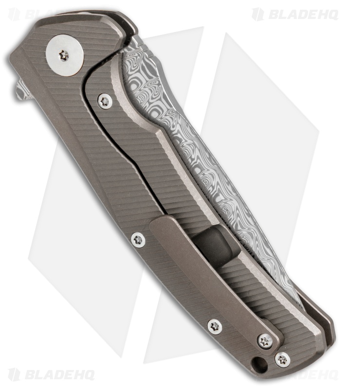 Reate Knives Mini Horizon-D Frame Lock Knife Bronze Ti (3.4" Damasteel)
