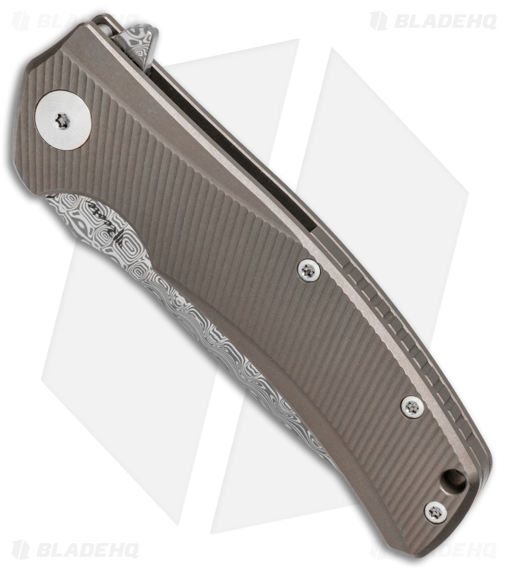 Reate Knives Mini Horizon-D Frame Lock Knife Bronze Ti (3.4" Damasteel)