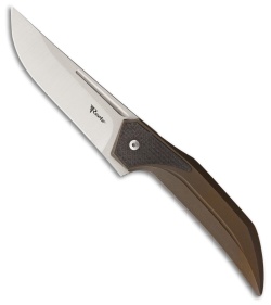 Reate Knives The Future Integral Frame Lock Knife Bronze Ti/CF (3.75" Satin)