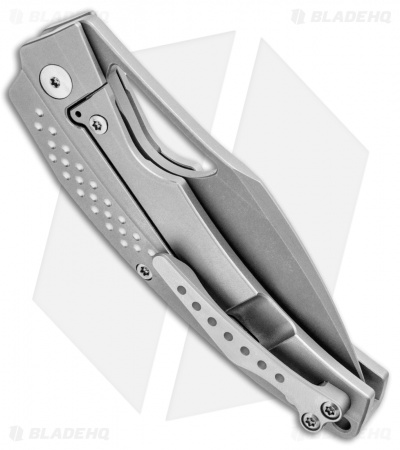 Reate Tashi Bharucha Baby Machine Frame Lock Knife Blasted Ti (3.25" Stonewash)