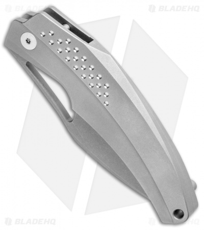 Reate Tashi Bharucha Baby Machine Frame Lock Knife Blasted Ti (3.25" Stonewash)