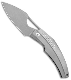 Reate Tashi Bharucha Baby Machine Frame Lock Knife Blasted Ti (3.25" Stonewash)