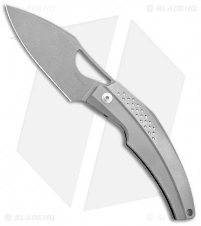Reate Tashi Bharucha Baby Machine Frame Lock Knife Blasted Ti (3.25" Stonewash)