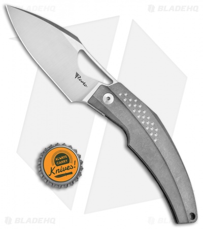 Reate Tashi Bharucha Baby Machine Frame Lock Knife Blasted Ti (3.25" Satin)
