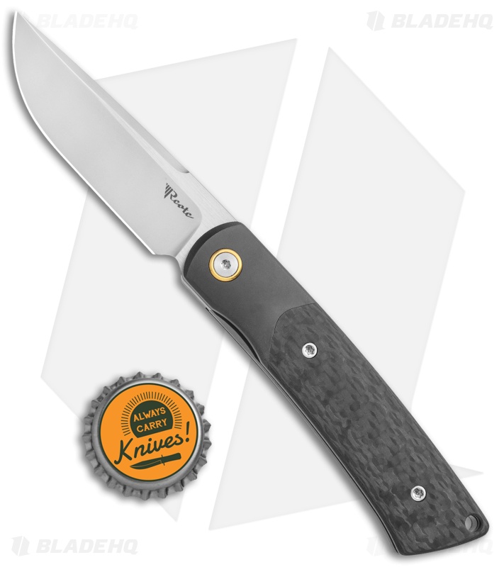 Reate Tribute Front Flipper Knife CF/Zircomium (2.8" Fine Stonewash)