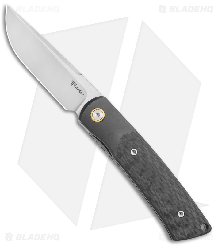 Reate Tribute Front Flipper Knife CF/Zircomium (2.8" Fine Stonewash)