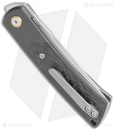 Reate Tribute Front Flipper Knife CF/Zircomium (2.8" Fine Stonewash)