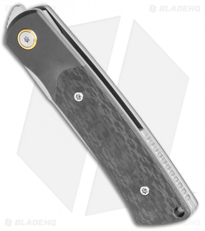 Reate Tribute Front Flipper Knife CF/Zircomium (2.8" Fine Stonewash)