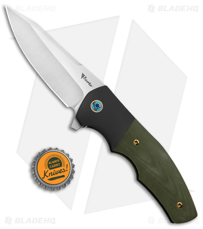 Reate Kirby Lambert Crossroads | Liner Lock Knife | Black Ti/Green