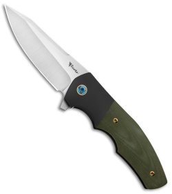 Reate Kirby Lambert Crossroads Liner Lock Knife Black Ti/Green G-10 (3.6" Satin)