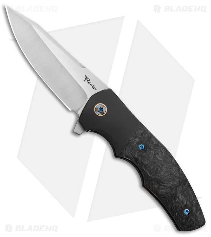 Reate Kirby Lambert Crossroads Liner Lock Knife Black Ti/Marble CF (3.54" Satin)