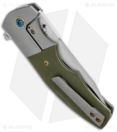 Reate Kirby Lambert Crossroads Liner Lock Knife Gray Ti/Green G-10 (3.54" Satin)