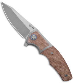 Reate Kirby Lambert Mini Crossroads Knife Natural Tan Micarta (3.3" Satin M390)