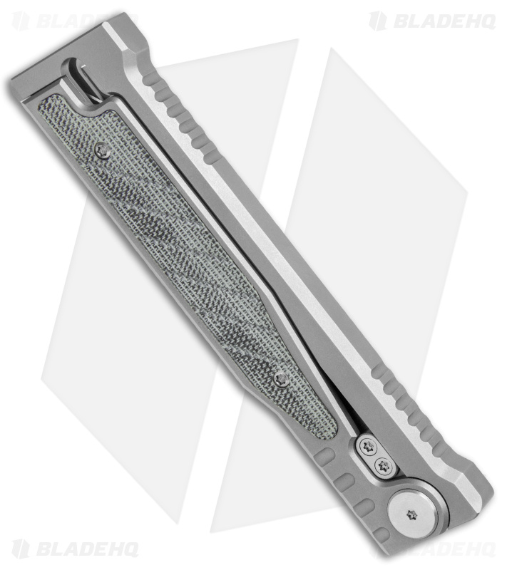Reate EXO Double Edge Gravity Knife Titanium/Black Micarta (3.75" Satin)