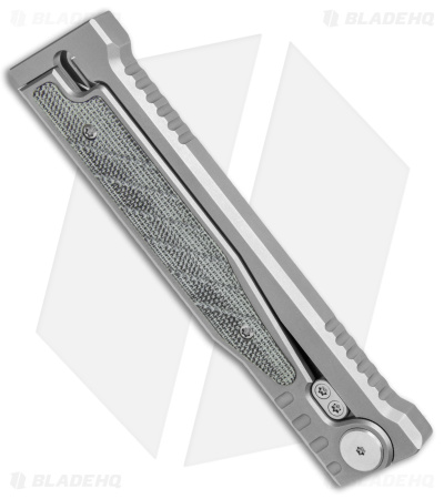 Reate EXO Double Edge Gravity Knife Titanium/Black Micarta (3.75" Satin)