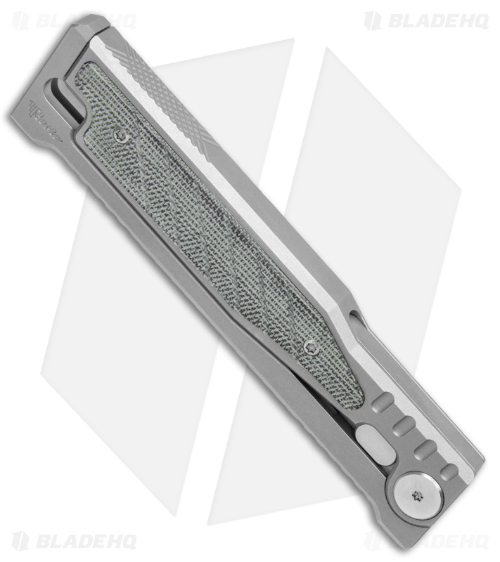 Reate EXO Double Edge Gravity Knife Titanium/Black Micarta (3.75" Satin)