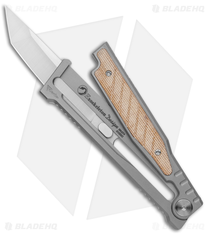 Reate EXO Gravity Tanto Knife Titanium/Natural Micarta (3.75" Satin)