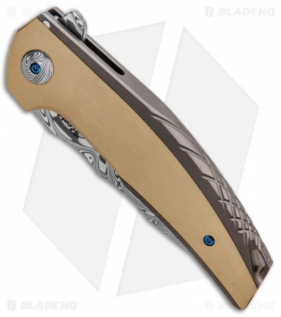 Reate J.A.C.K. Integral Knife Bronze Titanium/Brass (3.94" Damasteel)