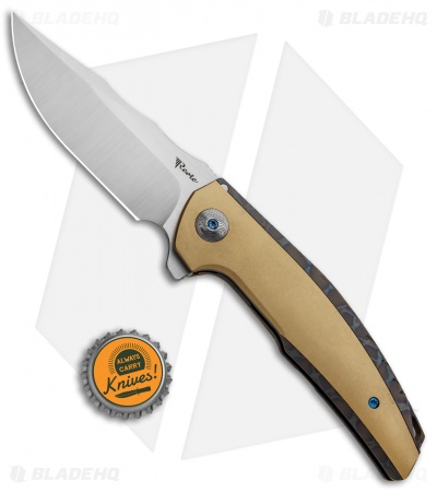 Reate J.A.C.K. Integral Knife Flame Titanium/Brass (3.94" Satin)