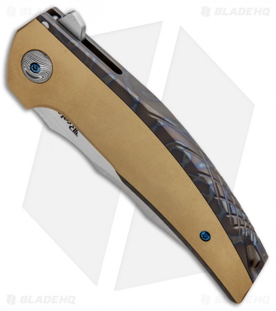 Reate J.A.C.K. Integral Knife Flame Titanium/Brass (3.94" Satin)