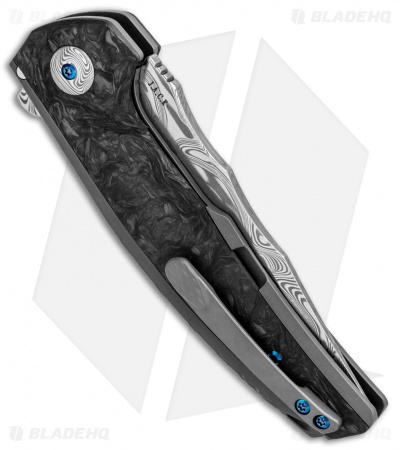 Reate J.A.C.K. Integral Knife Gray Ti/Marble Carbon Fiber (3.94" Damasteel)