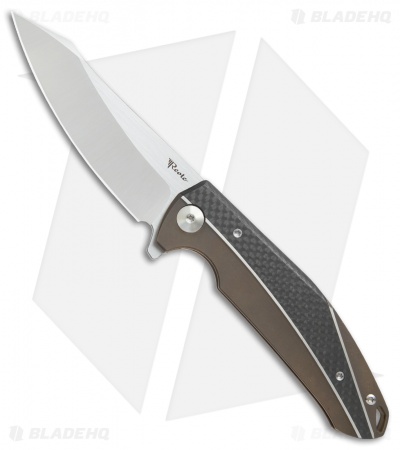 Reate K-1 Frame Lock Flipper Knife Carbon Fiber/Bronze Ti (3.8