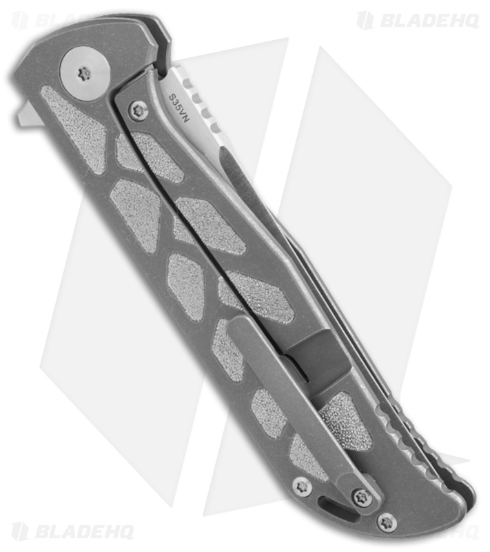 Reate K-2 Frame Lock Knife Engraved Titanium (3.8" Satin)