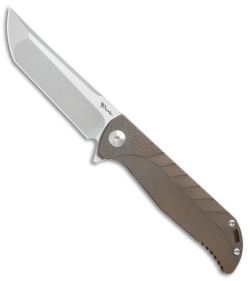 Reate K-2 Frame Lock Knife Stepped Bronze Titanium (3.8" Satin)