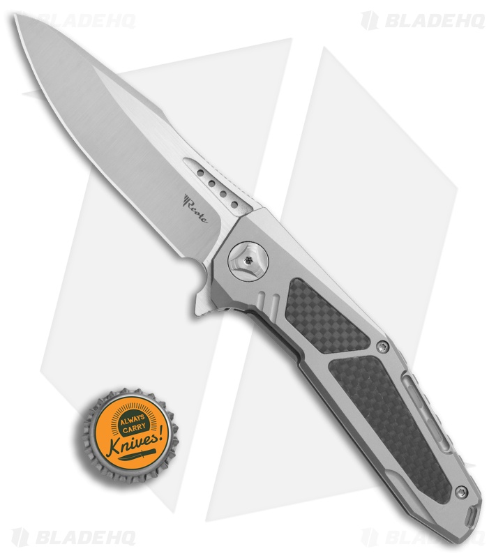 Reate K-3 Frame Lock Flipper Knife Carbon Fiber/Ti (3.875" Satin)
