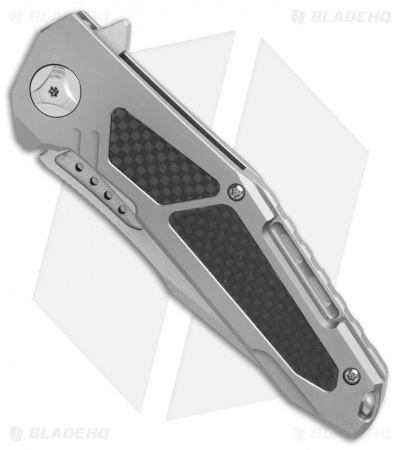 Reate K-3 Frame Lock Flipper Knife Carbon Fiber/Ti (3.875" Satin)