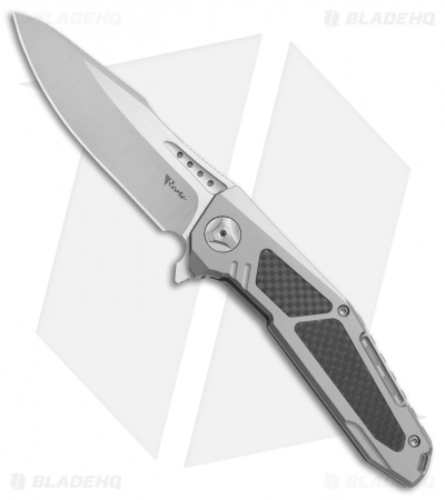 Reate K-3 Frame Lock Flipper Knife Carbon Fiber/Ti (3.875" Satin)