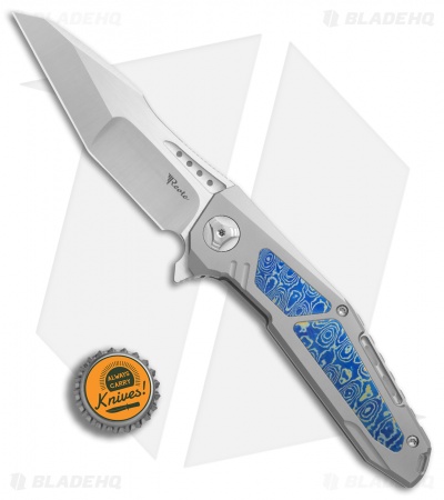 Reate K-3 Tanto Frame Lock Flipper Knife Ti/Mokuti (3.875" Satin)