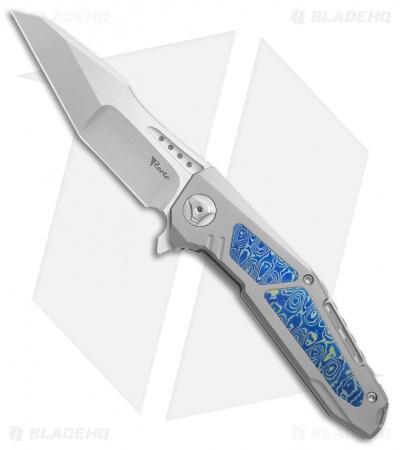 Reate K-3 Tanto Frame Lock Flipper Knife Ti/Mokuti (3.875" Satin)