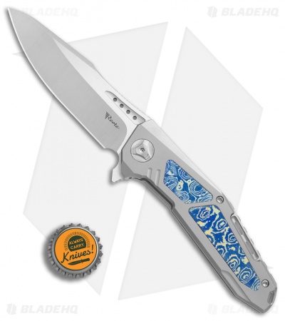 Reate K-3 Frame Lock Flipper Knife Ti/Mokuti (3.875" Satin)