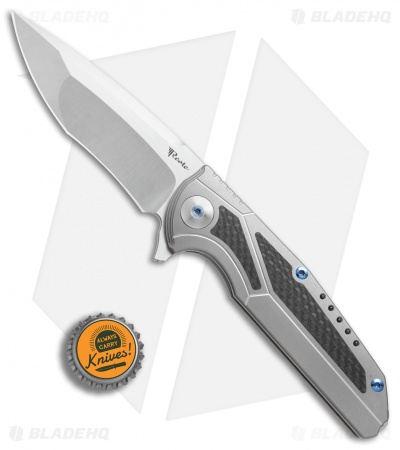 Reate K-4 Frame Lock Flipper Knife Titanium/Carbon Fiber (3.75" Satin)