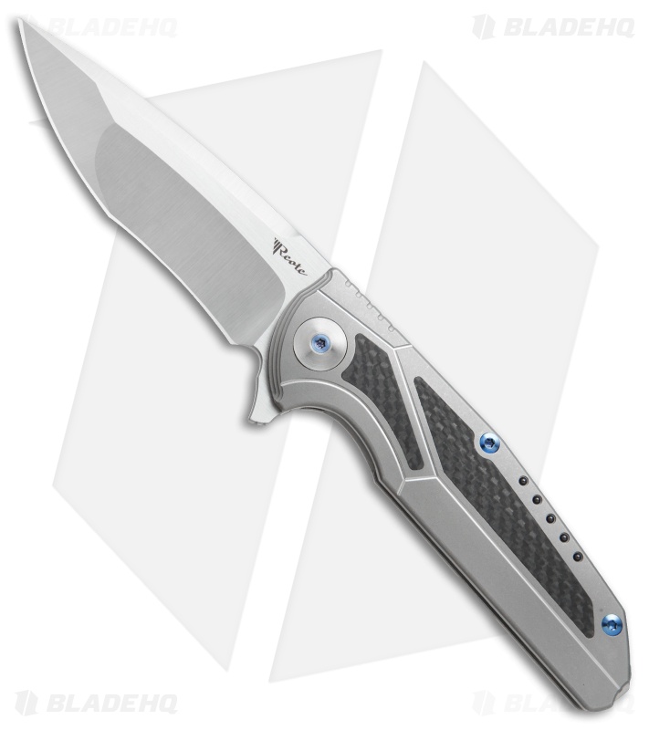 Reate K-4 Frame Lock Flipper Knife Titanium/Carbon Fiber (3.75" Satin)