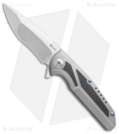Reate K-4 Frame Lock Flipper Knife Titanium/Carbon Fiber (3.75" Satin)