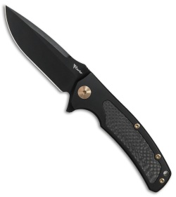 Reate Knives Mini Horizon-D Knife Black Ti w/Carbon Fiber Inlay (3.4" Black)